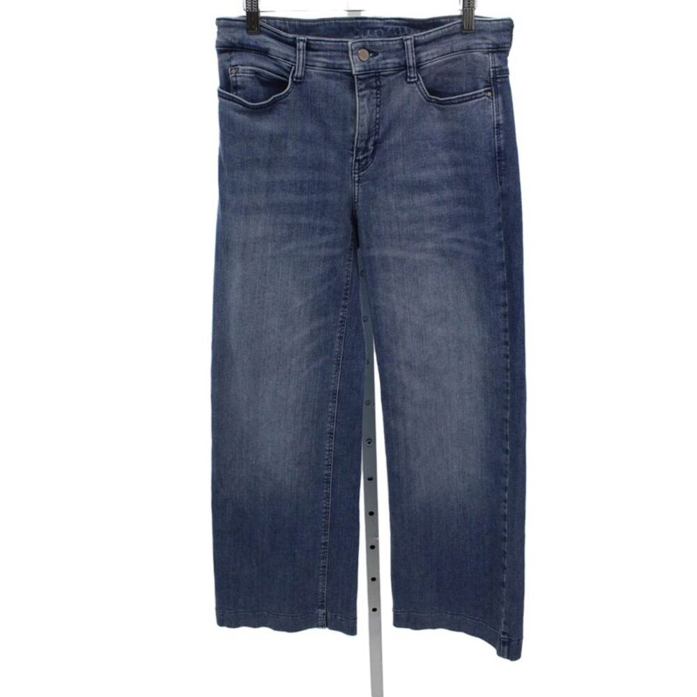 Dream Jeans Womens Wide Leg Jeans Blue High Rise Cotton Blend Button Size 30